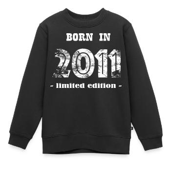 NÉ EN 2011 - édition limitée - Sweat Premium enfant bio - noir - Devant - AI Model Kid Female (0cm)