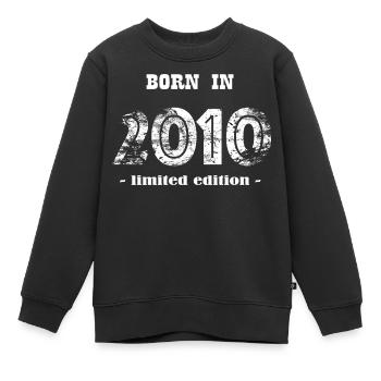 NÉ EN 2010 - édition limitée - Sweat Premium enfant bio - noir - Devant - AI Model Kid Female (0cm)