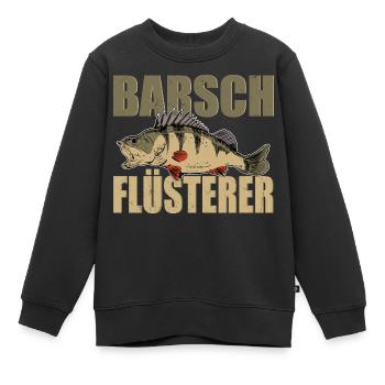 Barsch Flüsterer Barsche Angeln Kretzer Angler - Kinder Premium Organic Sweatshirt - Schwarz - Vorne - AI Model Kid Female (0cm)