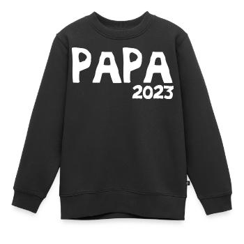 Papa 2023 Futur Papa 2023 - Sweat Premium enfant bio - noir - Devant - AI Model Kid Female (0cm)