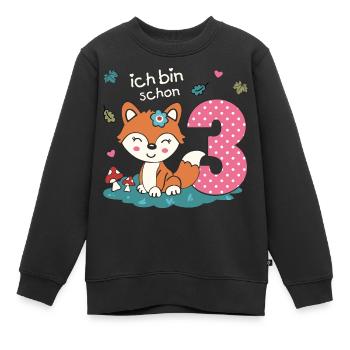 3. Geburtstag - niedlicher Fuchs Mädchen Geschenk - Kinder Premium Organic Sweatshirt - Schwarz - Vorne - AI Model Kid Female (0cm)