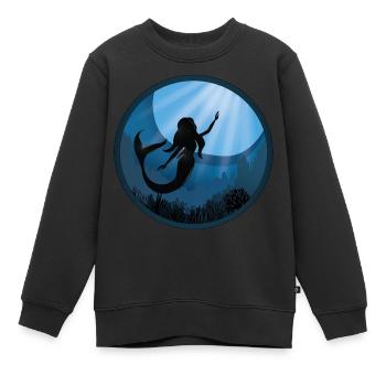 Mermaid Underwater - Kids Premium Organic Sweatshirt - black - Front - AI Model Kid Female (0cm)