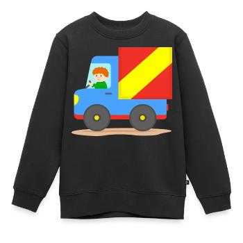 Camions, camions pour enfants, garçons, tout-petits - Sweat Premium enfant bio - noir - Devant - AI Model Kid Female (0cm)