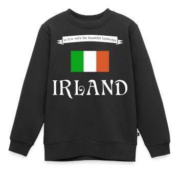 Irlande - Sweat Premium enfant bio - noir - Devant - AI Model Kid Female (0cm)