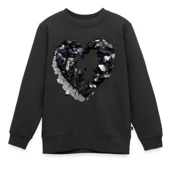 Valentinstag Herz Liebe Liebesbeweis Gefühle - Kinder Premium Organic Sweatshirt - Schwarz - Vorne - AI Model Kid Female (0cm)
