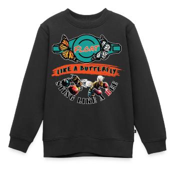 Schweben wie ein Schmetterling, stechen wie eine Biene - Kinder Premium Organic Sweatshirt - Schwarz - Vorne - AI Model Kid Female (0cm)