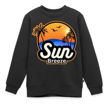 SUN Breeze - Urlaubsmotiv mit Palmen am Meer - Kinder Premium Organic Sweatshirt - Schwarz - Vorne - AI Model Kid Female (0cm)