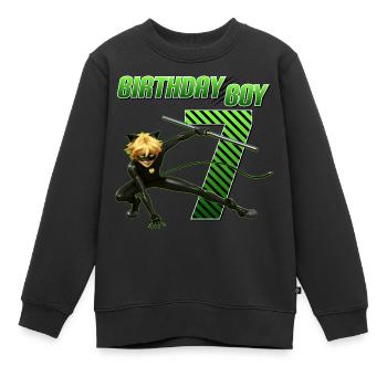 Miraculous Cat Noir 7. Geburtstag Outfit Geschenk - Kinder Premium Organic Sweatshirt - Schwarz - Vorne - AI Model Kid Female (0cm)