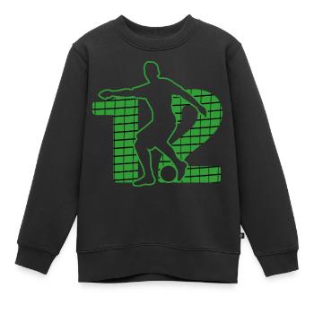 Fußball soccer sport Fußballer Fußballplatz NR.12 - Kinder Premium Organic Sweatshirt - Schwarz - Vorne - AI Model Kid Female (0cm)