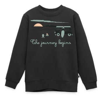 L'aventure commence - Sweat Premium enfant bio - noir - Devant - AI Model Kid Female (0cm)