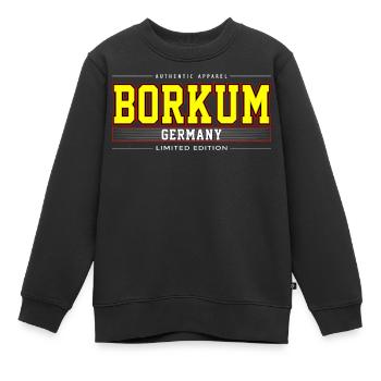 Borkum - Sweat Premium enfant bio - noir - Devant - AI Model Kid Female (0cm)
