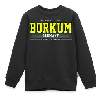 Borkum - Sweat Premium enfant bio - noir - Devant - AI Model Kid Female (0cm)