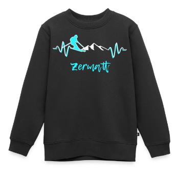 Skifahren Zermatt - Kinder Premium Organic Sweatshirt - Schwarz - Vorne - AI Model Kid Female (0cm)