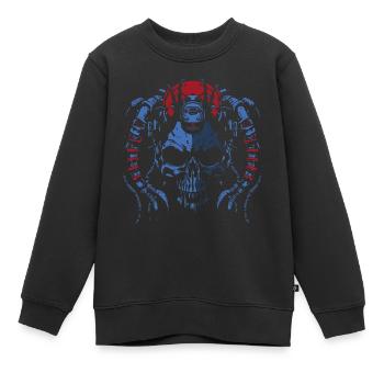 SKUL Rouge Bleu - Sweat Premium enfant bio - noir - Devant - AI Model Kid Female (0cm)