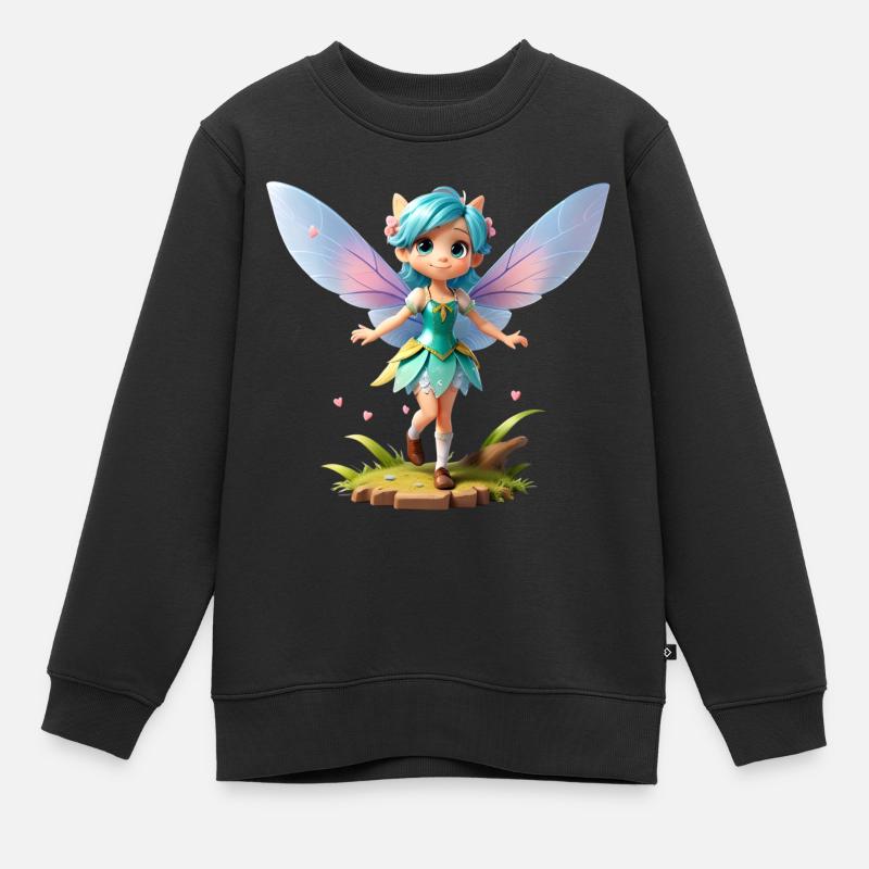 Fairy 3D - Kids Premium Organic Sweatshirt - black
