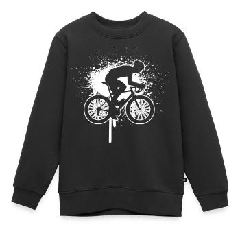 Road Cyclist Road Cycling Road Bike Road Bike - Kids Premium Organic Sweatshirt - black - Front - AI Model Kid Female (0cm)