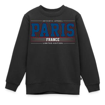 Paris - Kinder Premium Organic Sweatshirt - Schwarz - Vorne - AI Model Kid Female (0cm)