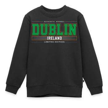 Dublin - Kinder Premium Organic Sweatshirt - Schwarz - Vorne - AI Model Kid Female (0cm)