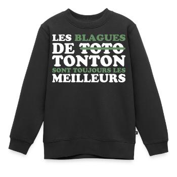 Meilleurs tontons cadeau pour tonton drôle - Sweat Premium enfant bio - noir - Devant - AI Model Kid Female (0cm)