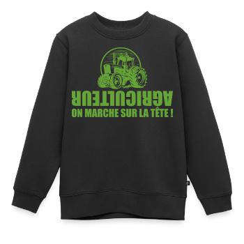 Fermier - Agriculteur - Tracteur - Sweat Premium enfant bio - noir - Devant - AI Model Kid Female (0cm)