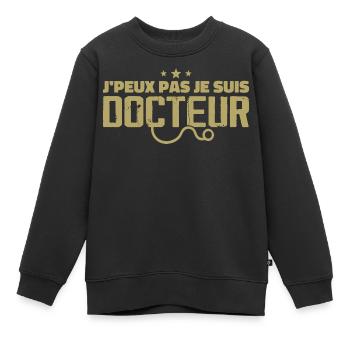 Ich kann nicht, ich bin Arzt - Kinder Premium Organic Sweatshirt - Schwarz - Vorne - AI Model Kid Female (0cm)