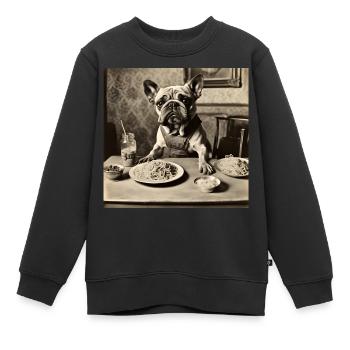 Hund / Tier / Foto / Wild / lustig / Bellen - Kinder Premium Organic Sweatshirt - Schwarz - Vorne - AI Model Kid Female (0cm)