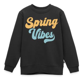 Vibrations printanières - Sweat Premium enfant bio - noir - Devant - AI Model Kid Female (0cm)