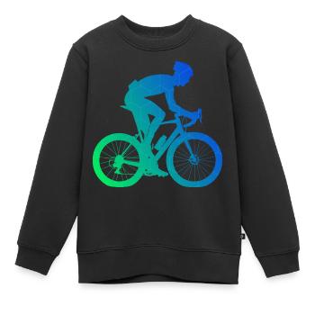 Road Cycling Road Cyclist Road Bike Road Bike - Kids Premium Organic Sweatshirt - black - Front - AI Model Kid Female (0cm)