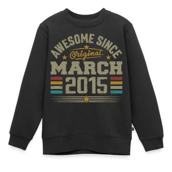 März 2015 Geburtstag Vintage Geschenkidee 2015 - Kinder Premium Organic Sweatshirt - Schwarz - Vorne - AI Model Kid Female (0cm)