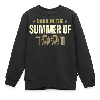 Jahrgang 1991 Jahrgang 1991 Geburtstagsgeschenk - Kinder Premium Organic Sweatshirt - Schwarz - Vorne - AI Model Kid Female (0cm)
