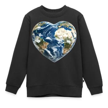 Cœur de terre - Sweat Premium enfant bio - noir - Devant - AI Model Kid Female (0cm)