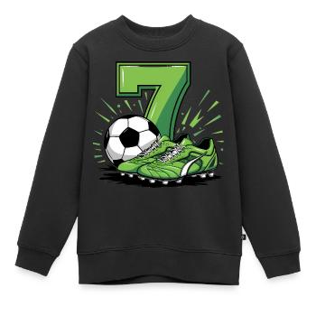 Fussball 7 Jahre - Kinder Premium Organic Sweatshirt - Schwarz - Vorne - AI Model Kid Female (0cm)