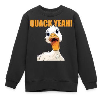 Femmes Quak Yeah Funny Duck - Sweat Premium enfant bio - noir - Devant - AI Model Kid Female (0cm)