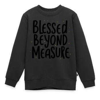 Béni au-delà de toute mesure : le design des femmes chrétiennes - Sweat Premium enfant bio - noir - Devant - AI Model Kid Female (0cm)