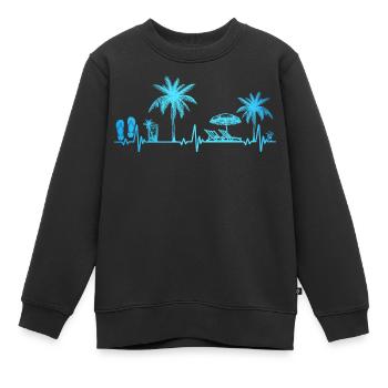 Herzschlag Palme Glas Flipp Flop Sommer Liebhaber - Kinder Premium Organic Sweatshirt - Schwarz - Vorne - AI Model Kid Female (0cm)
