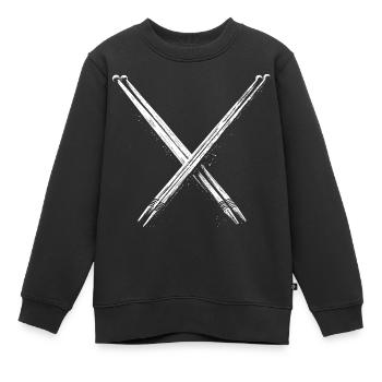 Drumsticks Zeichnung - Kinder Premium Organic Sweatshirt - Schwarz - Vorne - AI Model Kid Female (0cm)