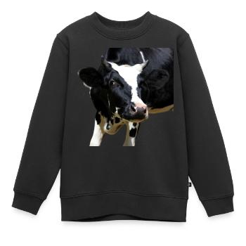 lustige Kuh Kuhkopf Geschenk Bauern Landwirte - Kinder Premium Organic Sweatshirt - Schwarz - Vorne - AI Model Kid Female (0cm)