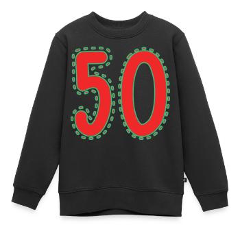 50. 50 ANS. 50e ANNIVERSAIRE. ANNIVERSAIRE 50 ANS. - Sweat Premium enfant bio - noir - Devant - AI Model Kid Female (0cm)