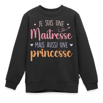 Herrin und Prinzessin - Beeindruckende Herrin - Kinder Premium Organic Sweatshirt - Schwarz - Vorne - AI Model Kid Female (0cm)