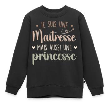Herrin und Prinzessin - Beeindruckende Herrin - Kinder Premium Organic Sweatshirt - Schwarz - Vorne - AI Model Kid Female (0cm)