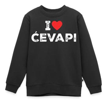I Love Cevapi - I Heart Cevapi - Balkan Food - Sweat Premium enfant bio - noir - Devant - AI Model Kid Female (0cm)