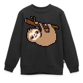 Paresseux mignon de pixels - Sweat Premium enfant bio - noir - Devant - AI Model Kid Female (0cm)