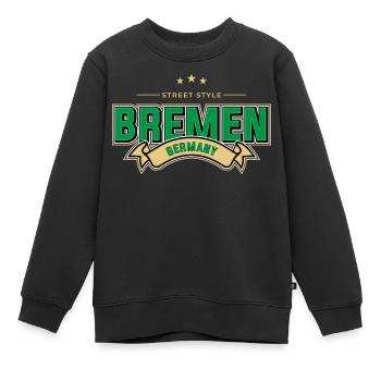 Brême - Sweat Premium enfant bio - noir - Devant - AI Model Kid Female (0cm)