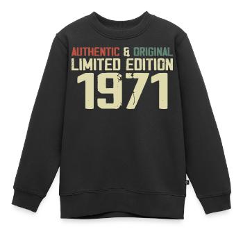 1971 Geburtstagsgeschenk 1971 Jahrgang 1971 Retro - Kinder Premium Organic Sweatshirt - Schwarz - Vorne - AI Model Kid Female (0cm)
