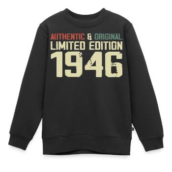 1946 Cadeau Anniversaire 1946 Vintage 1946 Rétro - Sweat Premium enfant bio - noir - Devant - AI Model Kid Female (0cm)