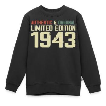1943 Geburtstagsgeschenk 1943 Jahrgang 1943 Retro - Kinder Premium Organic Sweatshirt - Schwarz - Vorne - AI Model Kid Female (0cm)