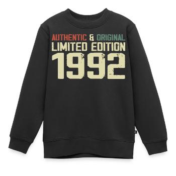 1992 Geburtstagsgeschenk 1992 Jahrgang 1992 Retro - Kinder Premium Organic Sweatshirt - Schwarz - Vorne - AI Model Kid Female (0cm)