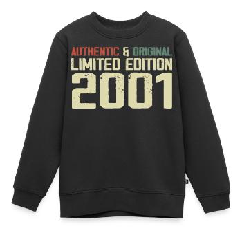 2001 Geburtstagsgeschenk 2001 Jahrgang 2001 Retro - Kinder Premium Organic Sweatshirt - Schwarz - Vorne - AI Model Kid Female (0cm)