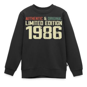 1986 Geburtstagsgeschenk 1986 Jahrgang 1986 Retro - Kinder Premium Organic Sweatshirt - Schwarz - Vorne - AI Model Kid Female (0cm)