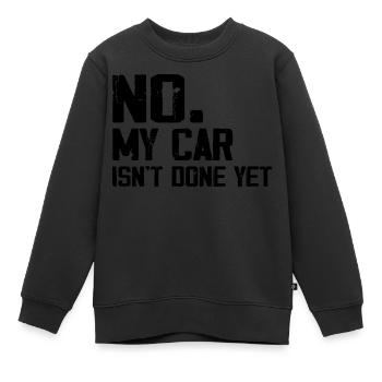 Nein, mein Auto ist noch nicht fertig, lustige Automechaniker-Werkstatt - Kinder Premium Organic Sweatshirt - Schwarz - Vorne - AI Model Kid Female (0cm)